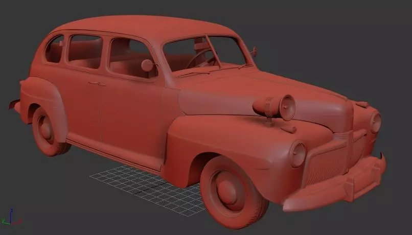 F V8 Super Deluxe 21A Tudor Sedan Army Staff Car 1942 3D print model_0
