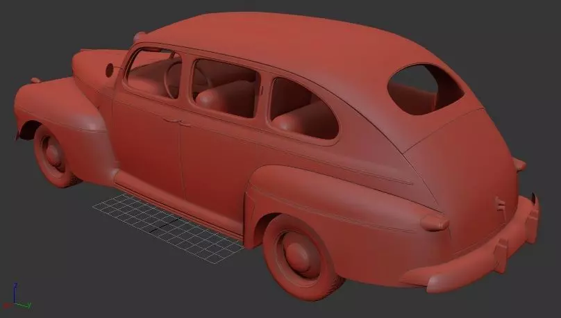 F V8 Super Deluxe 21A Tudor Sedan Army Staff Car 1942 3D print model_2