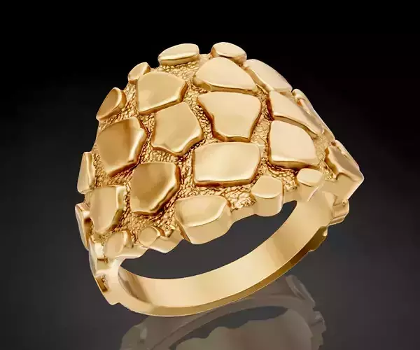 Nugget ring silver gold jewelry printable 3d  model design 3D print model