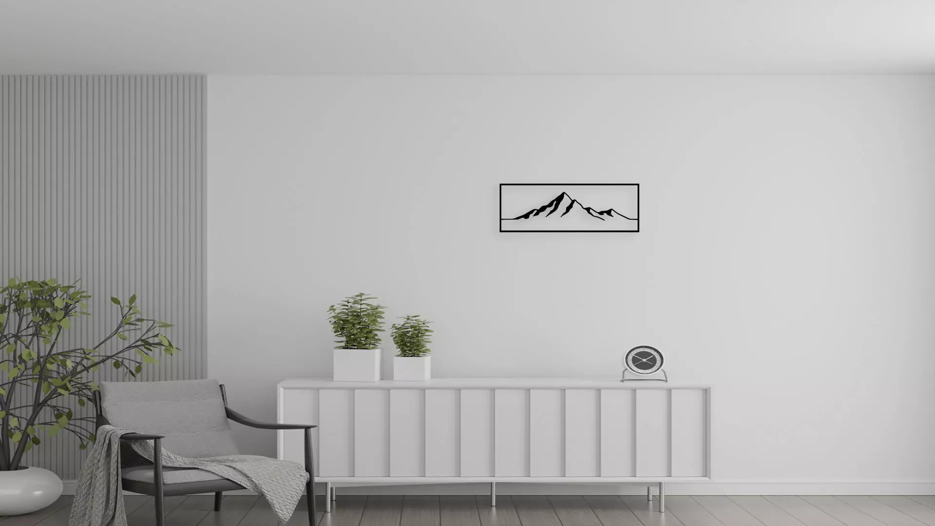 Modern Geometric Abstract Wall Art Decor 3D model_0