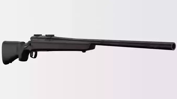 Bolt-Action Hunting Rifle Realistic 3D Model Game Ready Low-poly 3D model