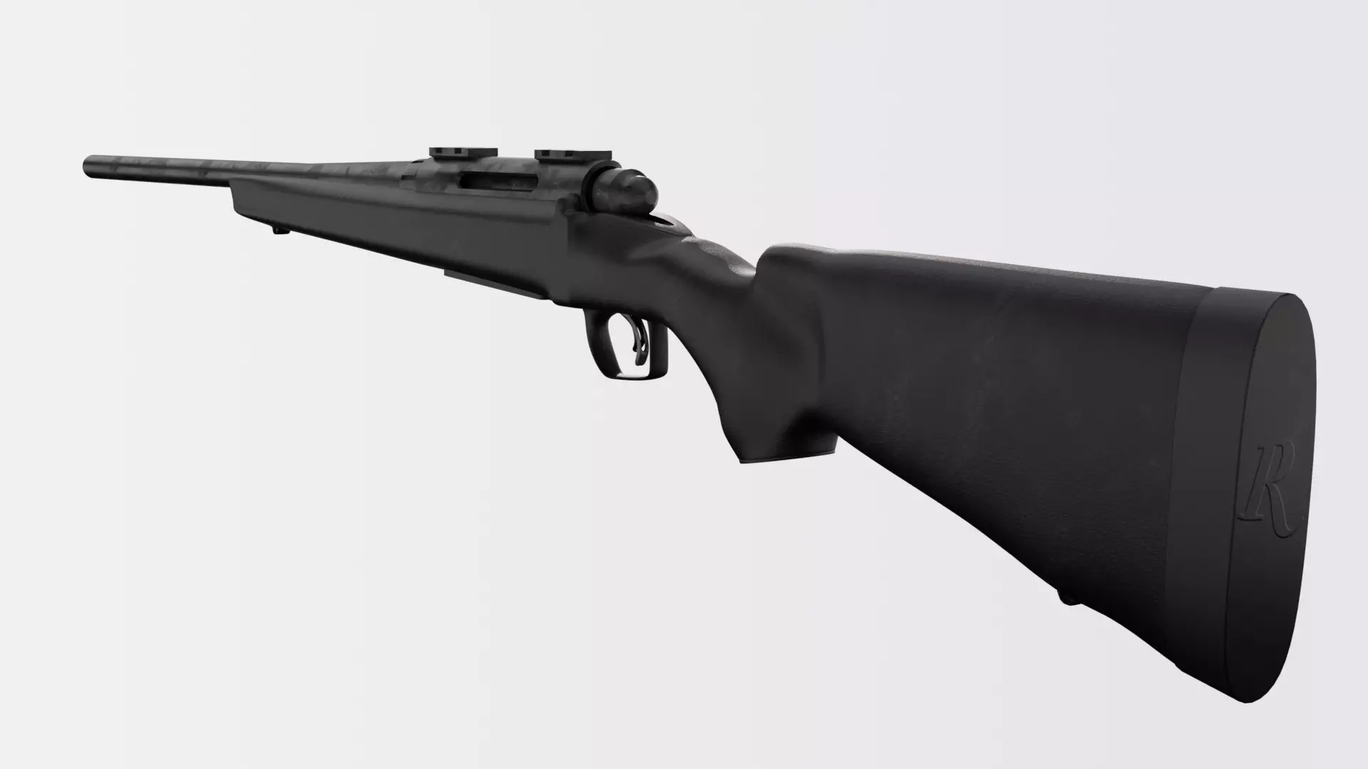 Bolt-Action Hunting Rifle Realistic 3D Model Game Ready Low-poly 3D model_2