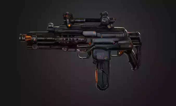 Futuristic Blaster 3D Model Low-poly 3D model