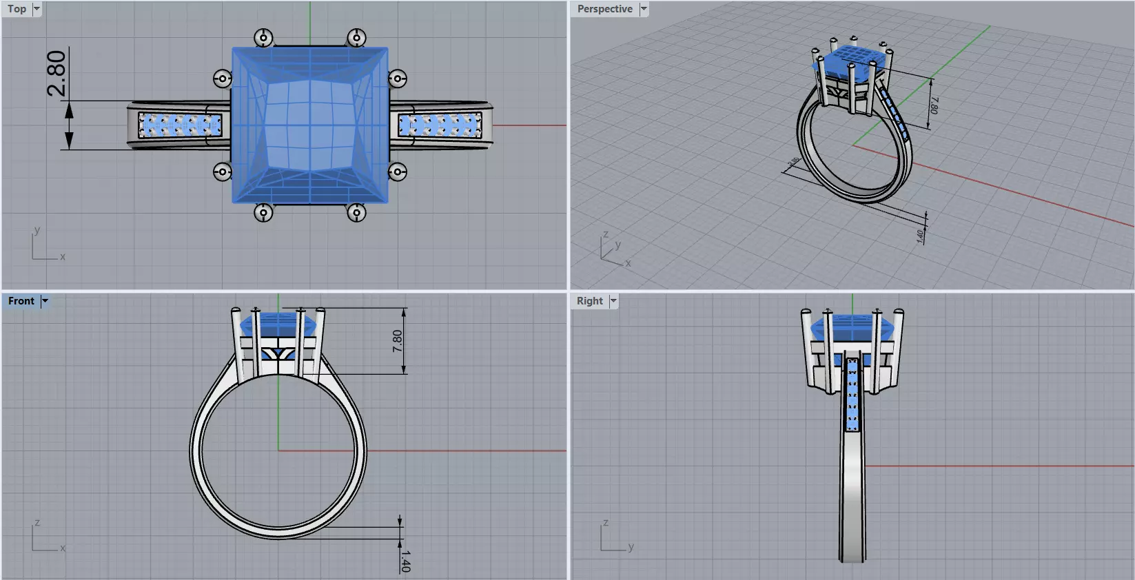princess ring 3D print model_10