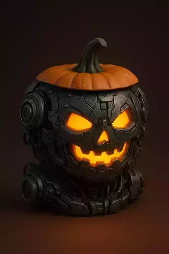 futuristic pumpkin halloween stl