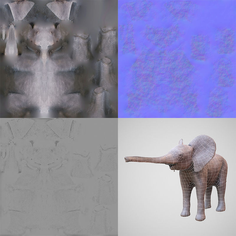 5 Rigged African Safari Animals Collection Low-poly 3D model_7