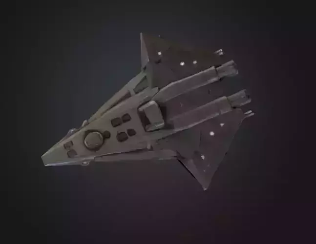 Monolithic Flagship Warship SciFi Space Game Asset