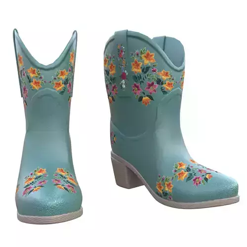 Green Leather Cowgirl Boots