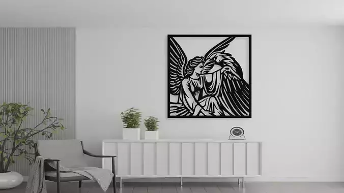 Angel and Eagle Spiritual Wall Art Decor