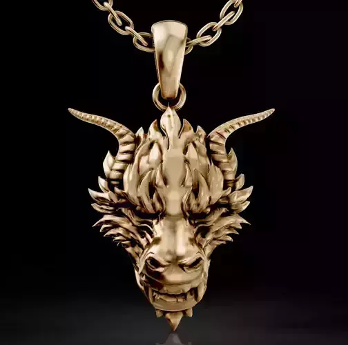 Dragon pendant silver gold printable jewelry 3D model