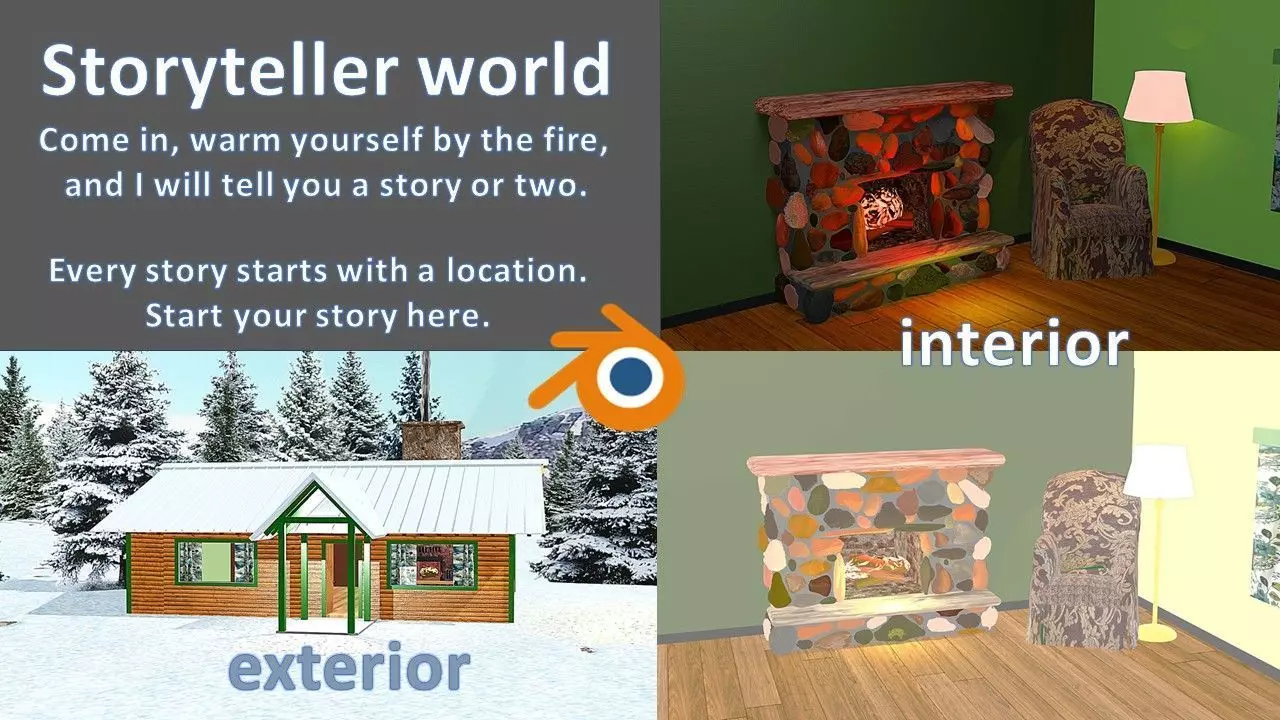 STORY TELLER WORLD interior and exterior sets Free 3D model