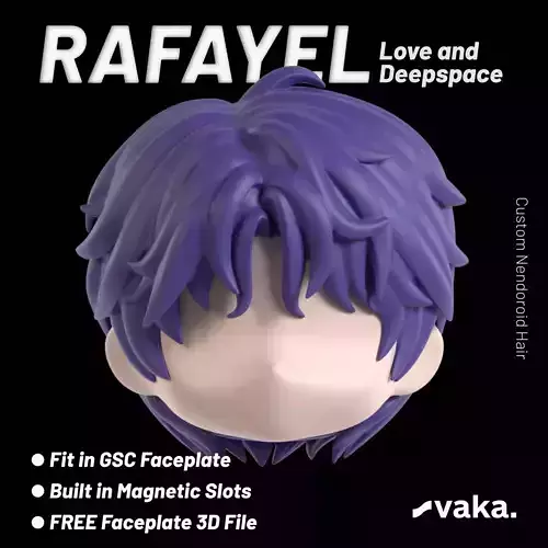 Rafayel Custom Nendoroid Hair 3D Model Love and Deep Space