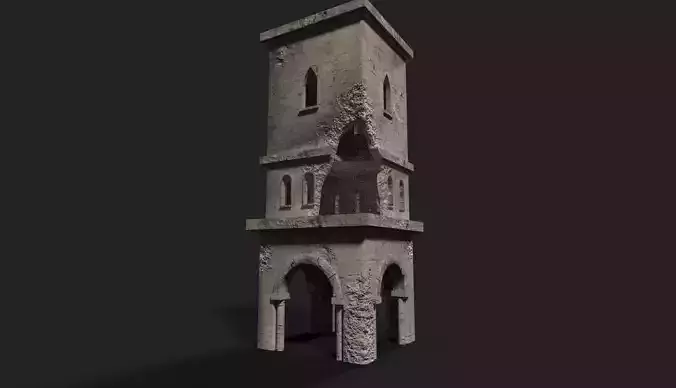 Medieval ruin Low-poly 3D model