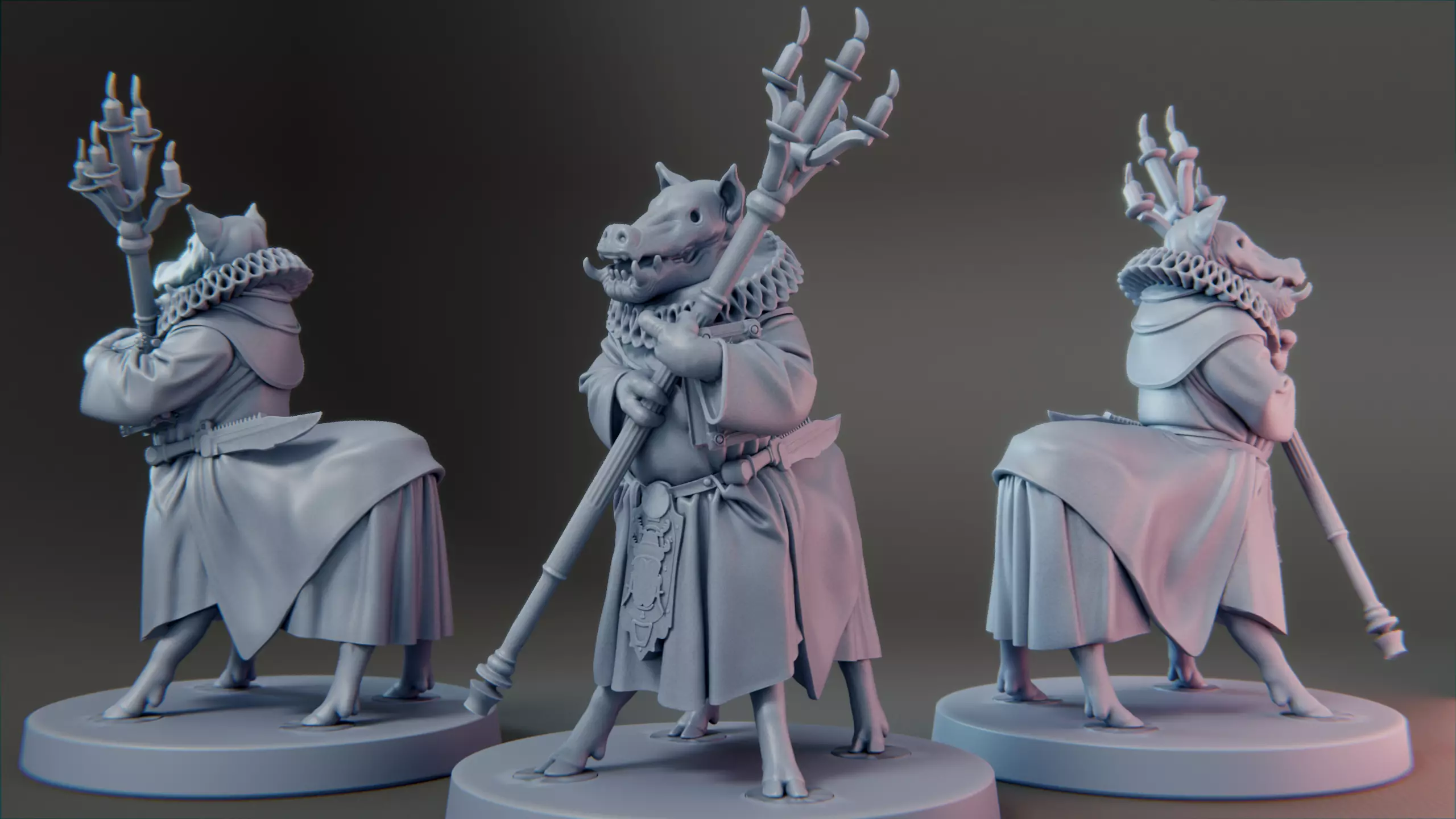 Thrall Monk A - Children of the Fly Warband - Grail Thrall Proxy 3D print model_0