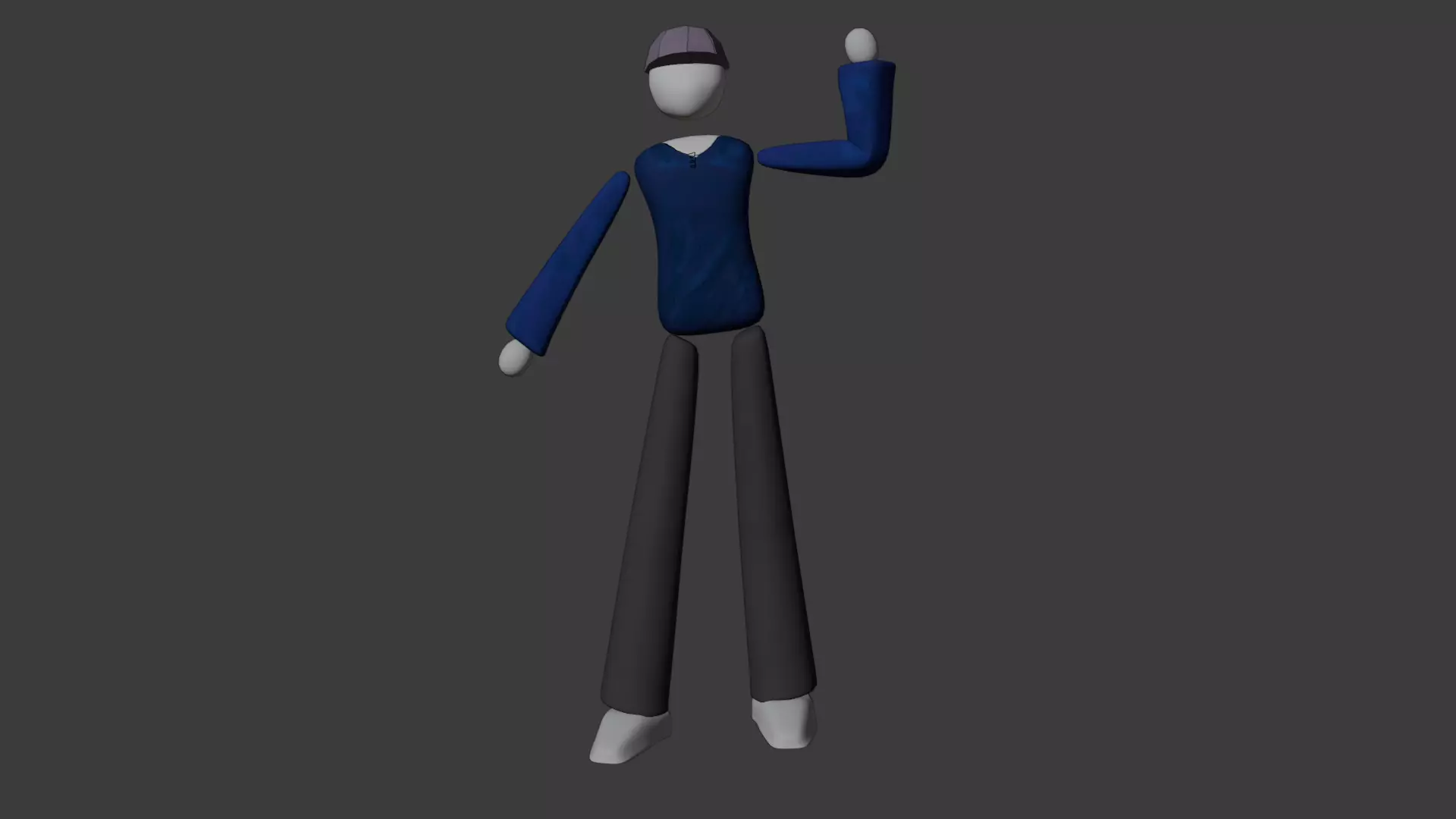 Low-Poly Stylized Female 3D model_5