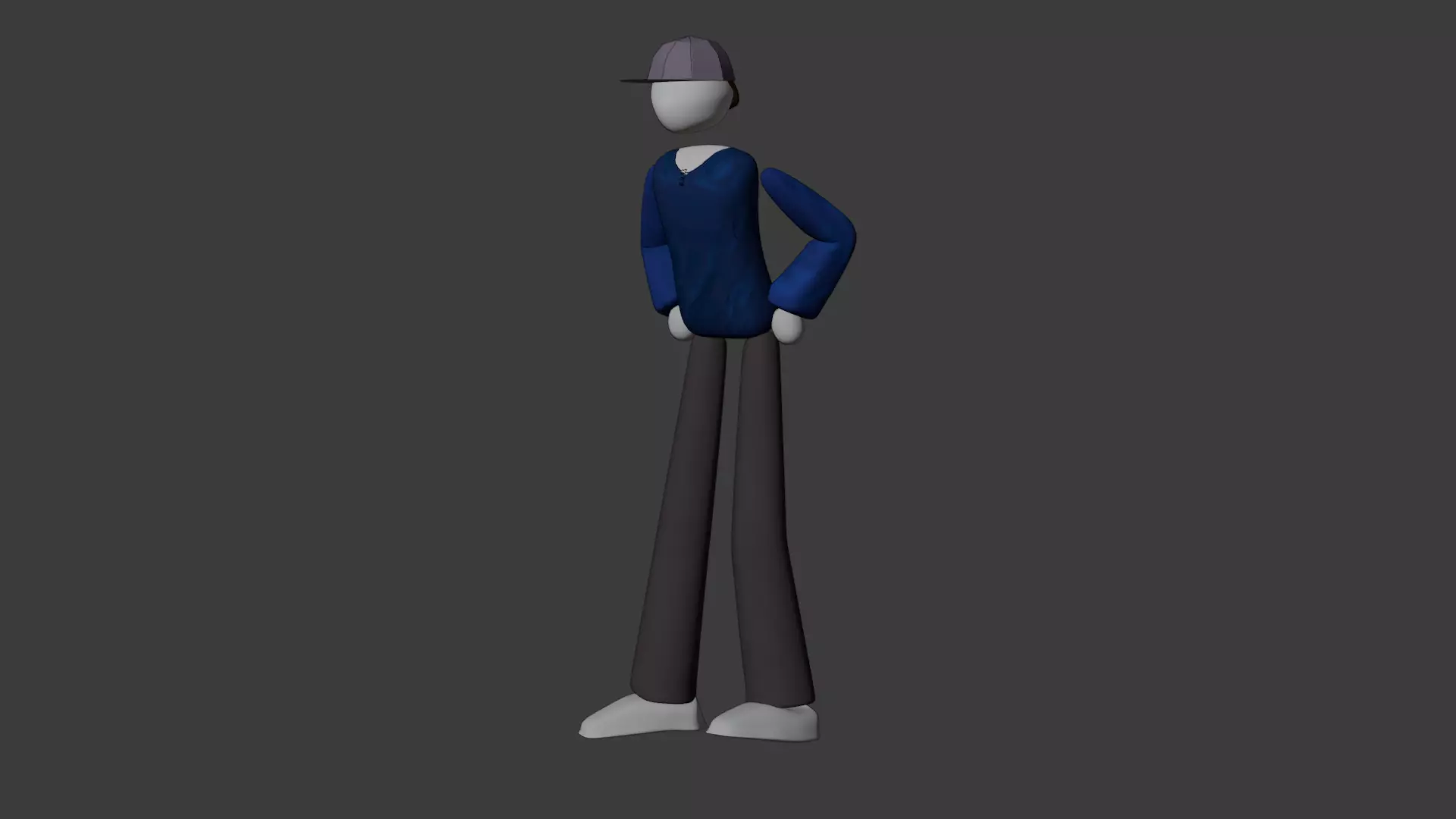 Low-Poly Stylized Female 3D model_4