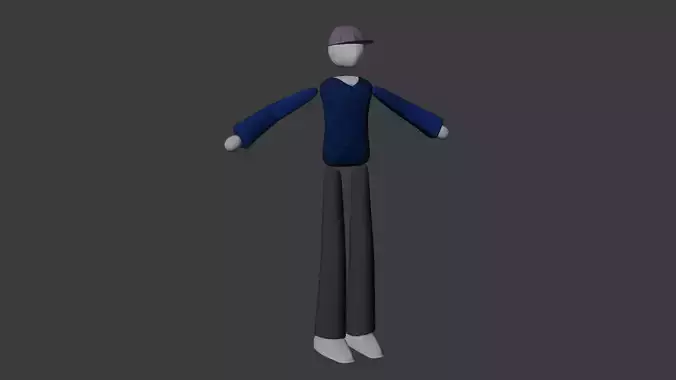 Low-Poly Stylized Female 3D model