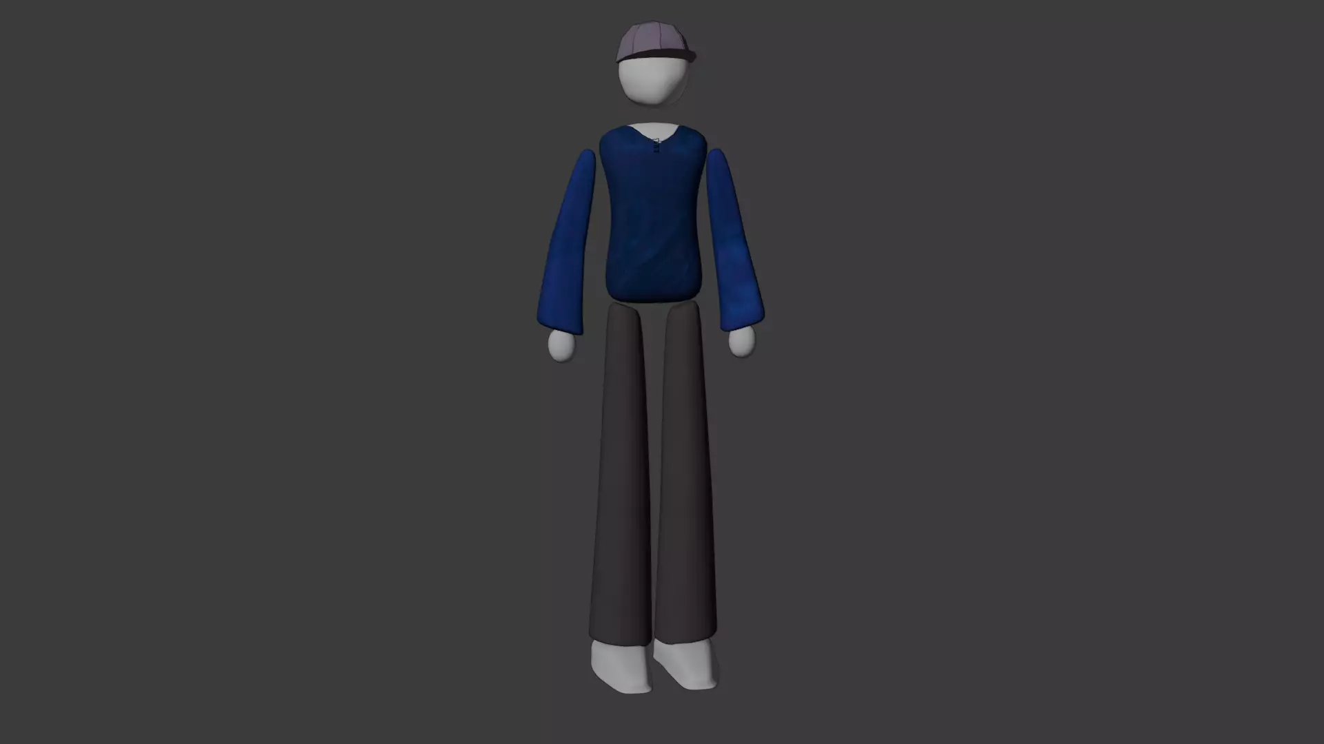 Low-Poly Stylized Female 3D model_3