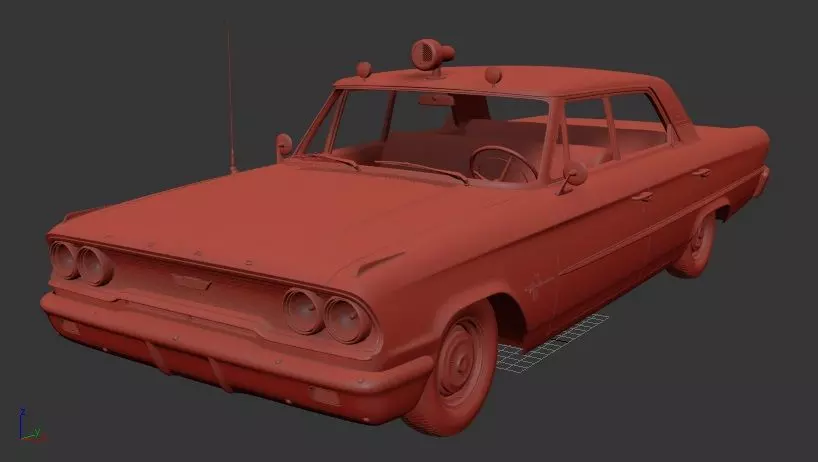F Galaxie Mk2 500 4door Hardtop Dallas Police 1963 3D print model_1