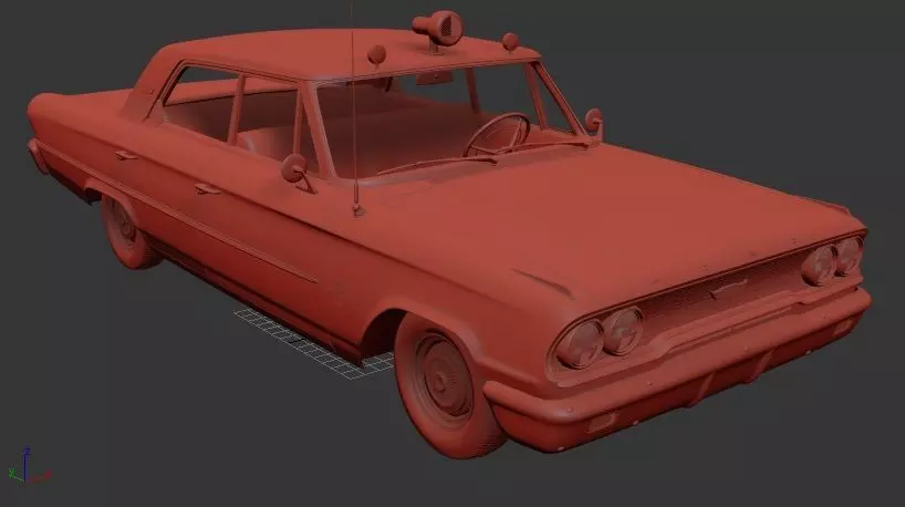 F Galaxie Mk2 500 4door Hardtop Dallas Police 1963 3D print model_0