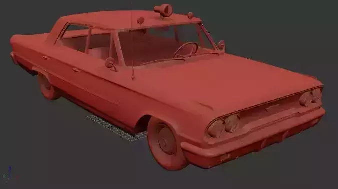 F Galaxie Mk2 500 4door Hardtop Dallas Police 1963 3D print model
