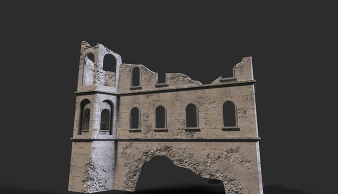 Medieval ruin Low-poly 3D model