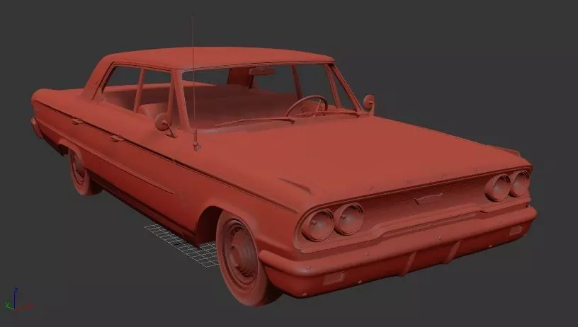 F Galaxie 500 4door Hardtop 1963 3D print model_0