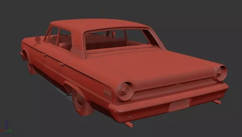 F Galaxie 500 4door Hardtop 1963 3D print model_2