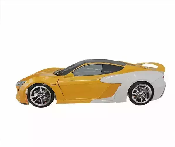 Modern Futuristic Concept Car Low-poly 3D model 2