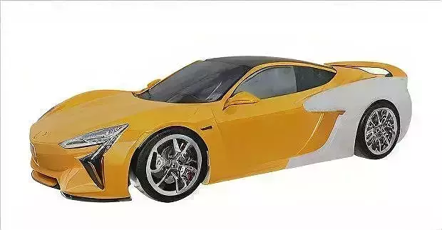 Modern Futuristic Concept Car Low-poly 3D model 6