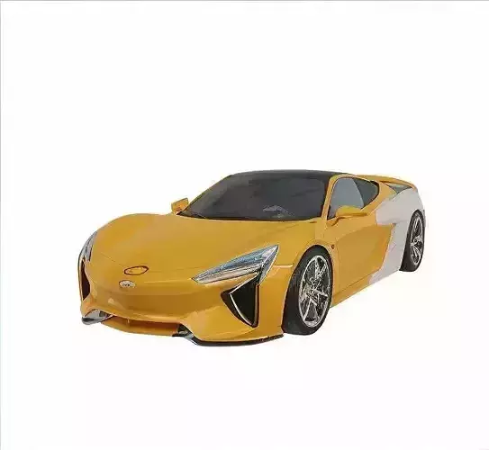 Modern Futuristic Concept Car Low-poly 3D model 4
