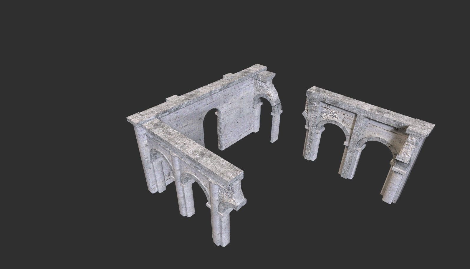 Medieval ruin Low-poly 3D model_1
