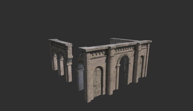 Medieval ruin Low-poly 3D model