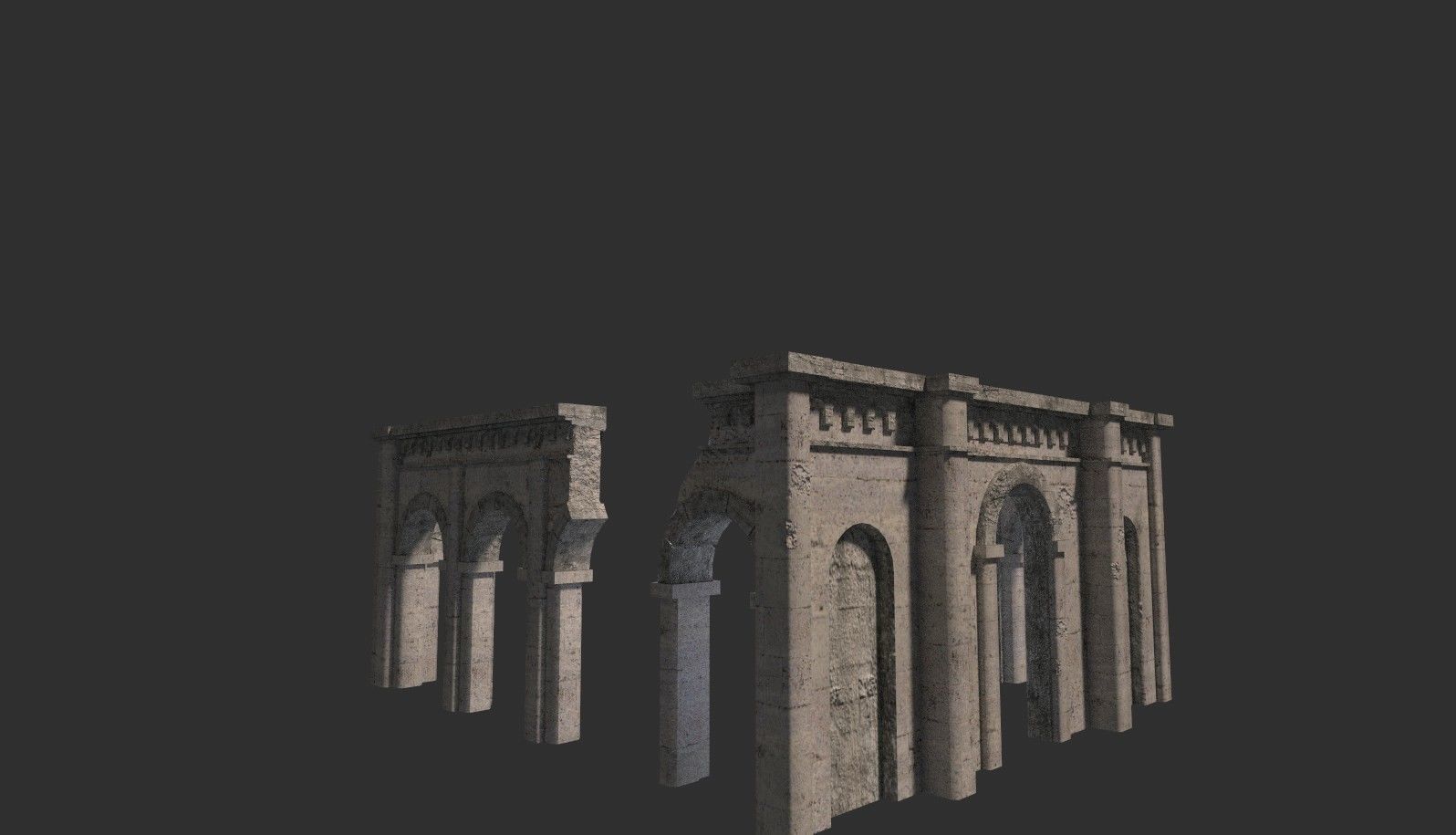 Medieval ruin Low-poly 3D model_2