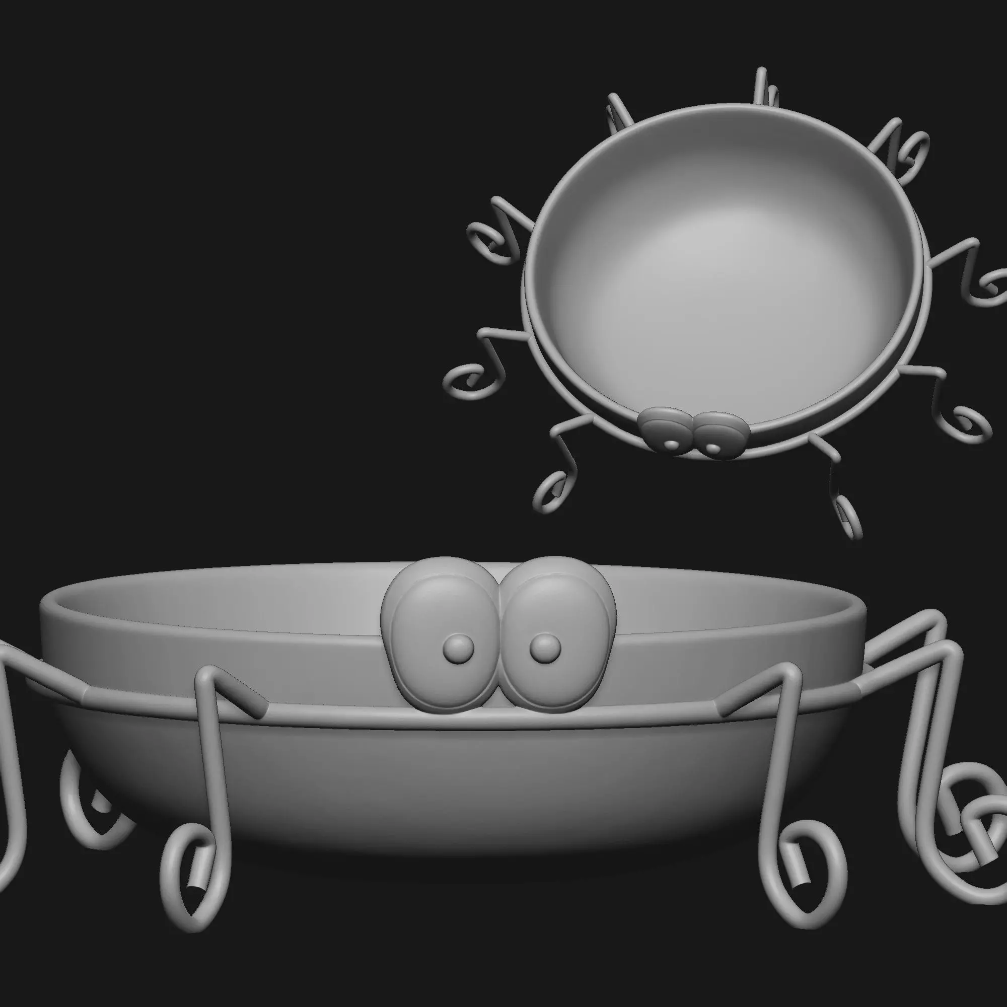 Cute Spider Bowl 3D print model_1