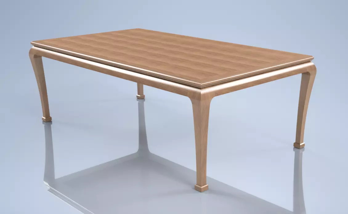 Wooden Dining Table - 3D Model 3D model_6