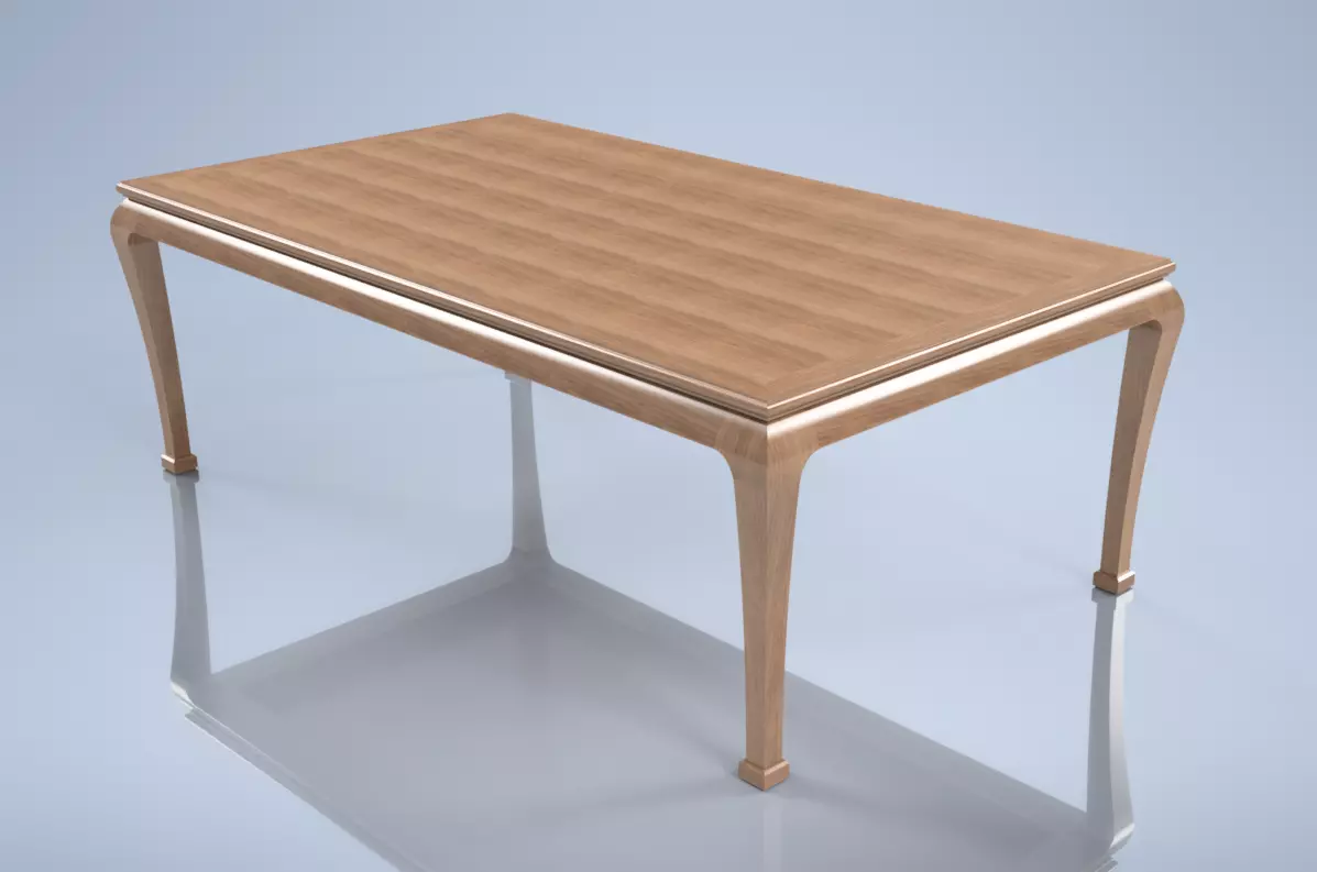 Wooden Dining Table - 3D Model 3D model_0