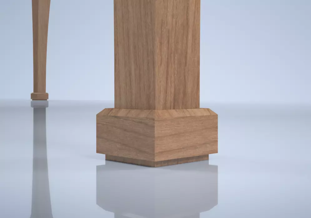 Wooden Dining Table - 3D Model 3D model_5