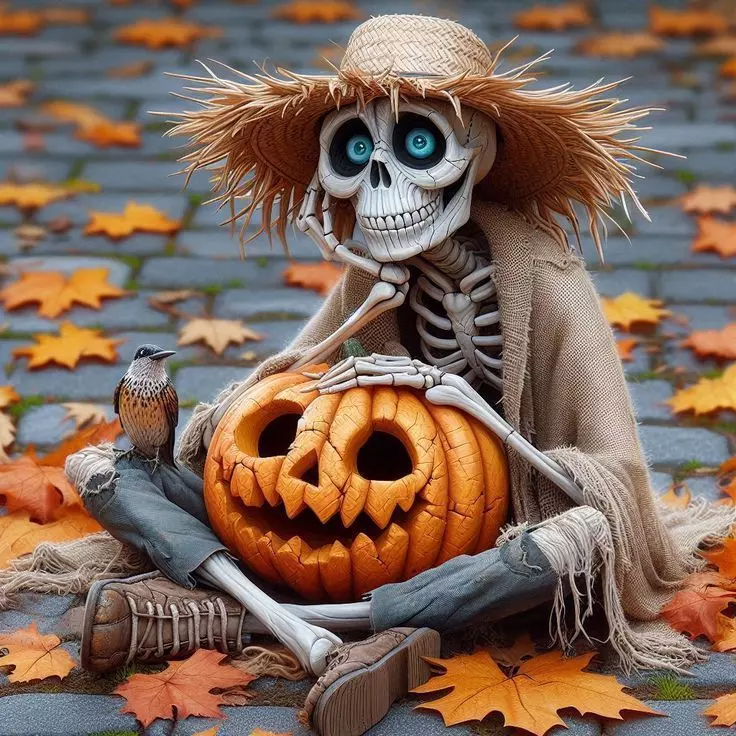 Scarecrow and Pumpkin Bob 3D print model_0