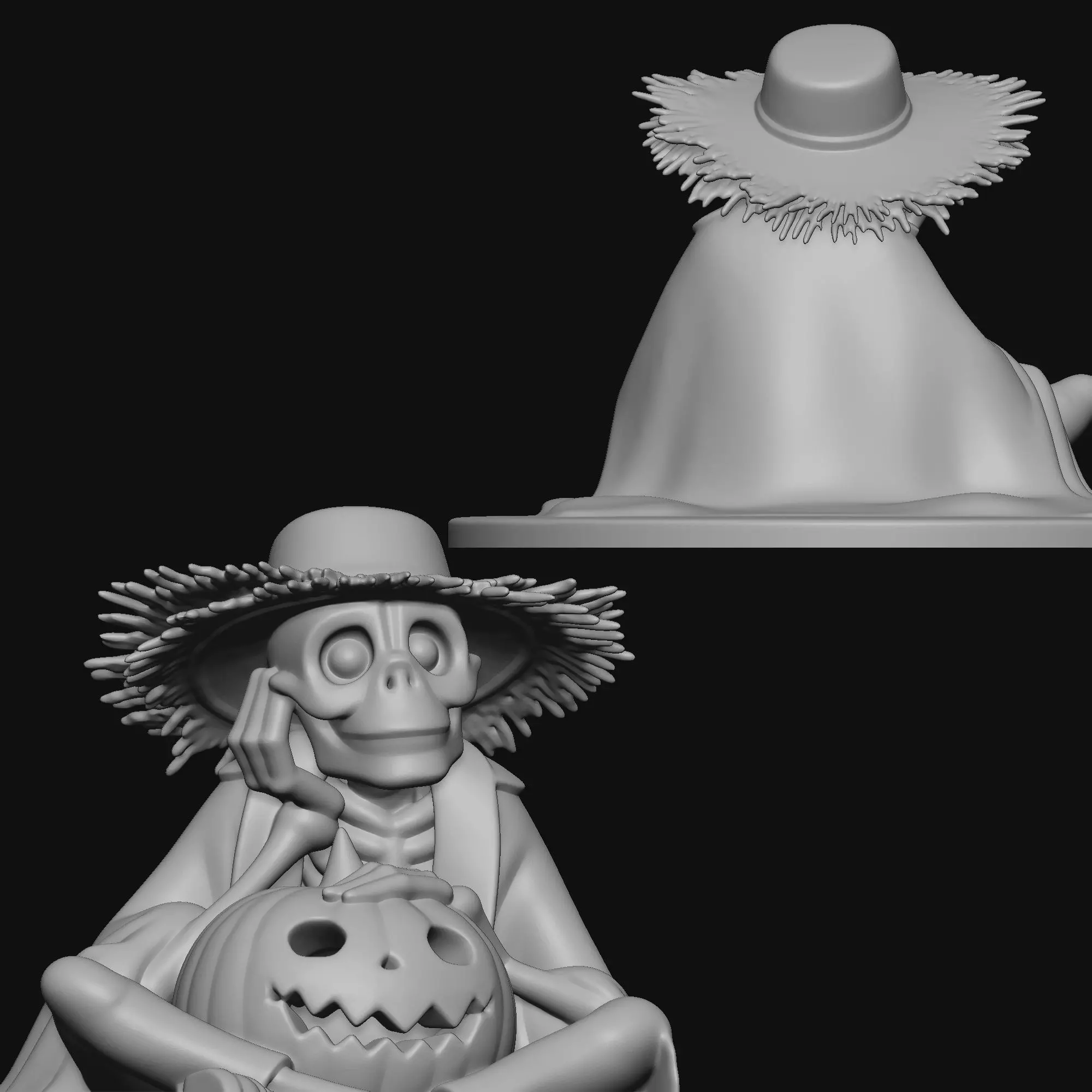 Scarecrow and Pumpkin Bob 3D print model_4