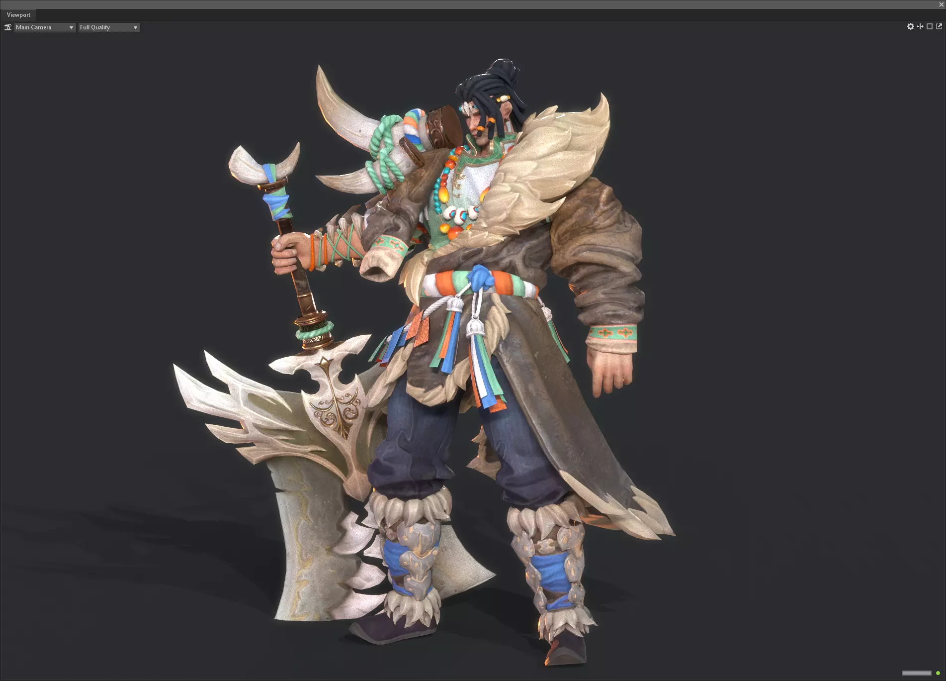 Winter savage warrior Low-poly 3D model_3