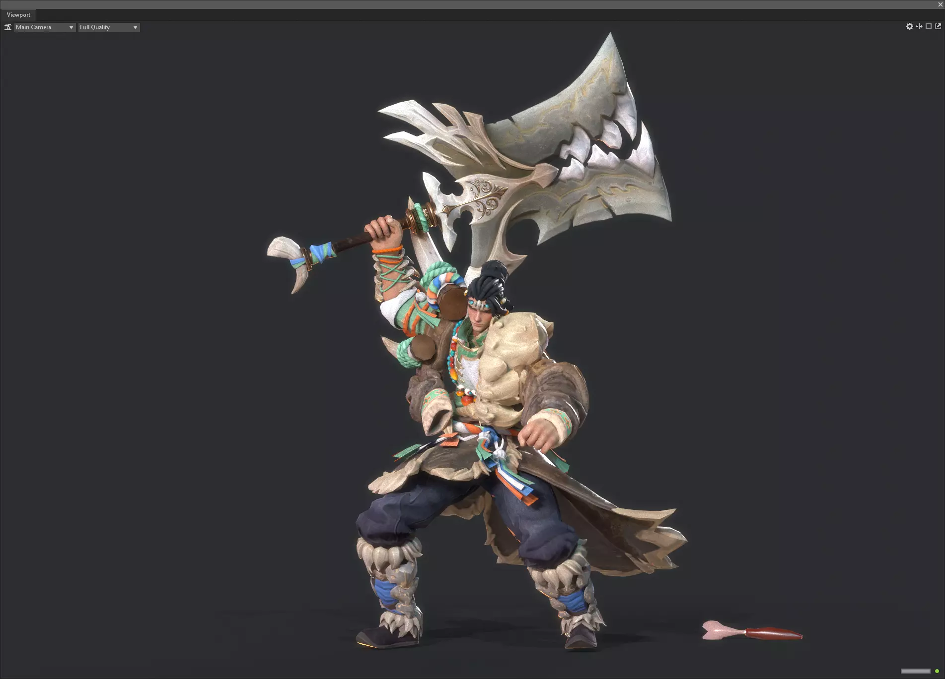 Winter savage warrior Low-poly 3D model_11