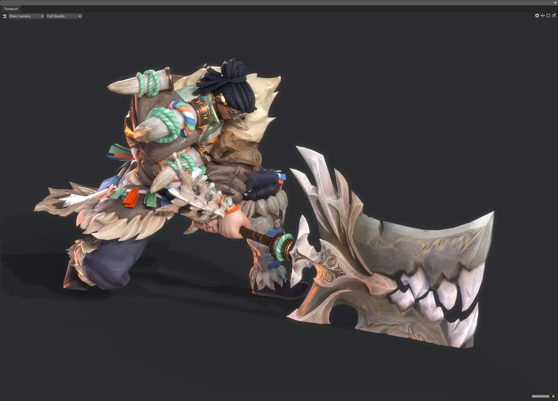 Winter savage warrior Low-poly 3D model_13