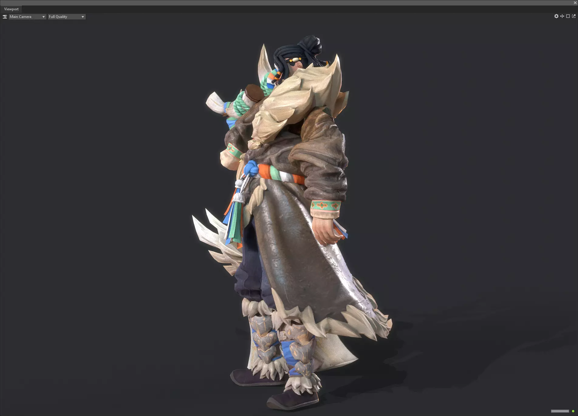 Winter savage warrior Low-poly 3D model_4