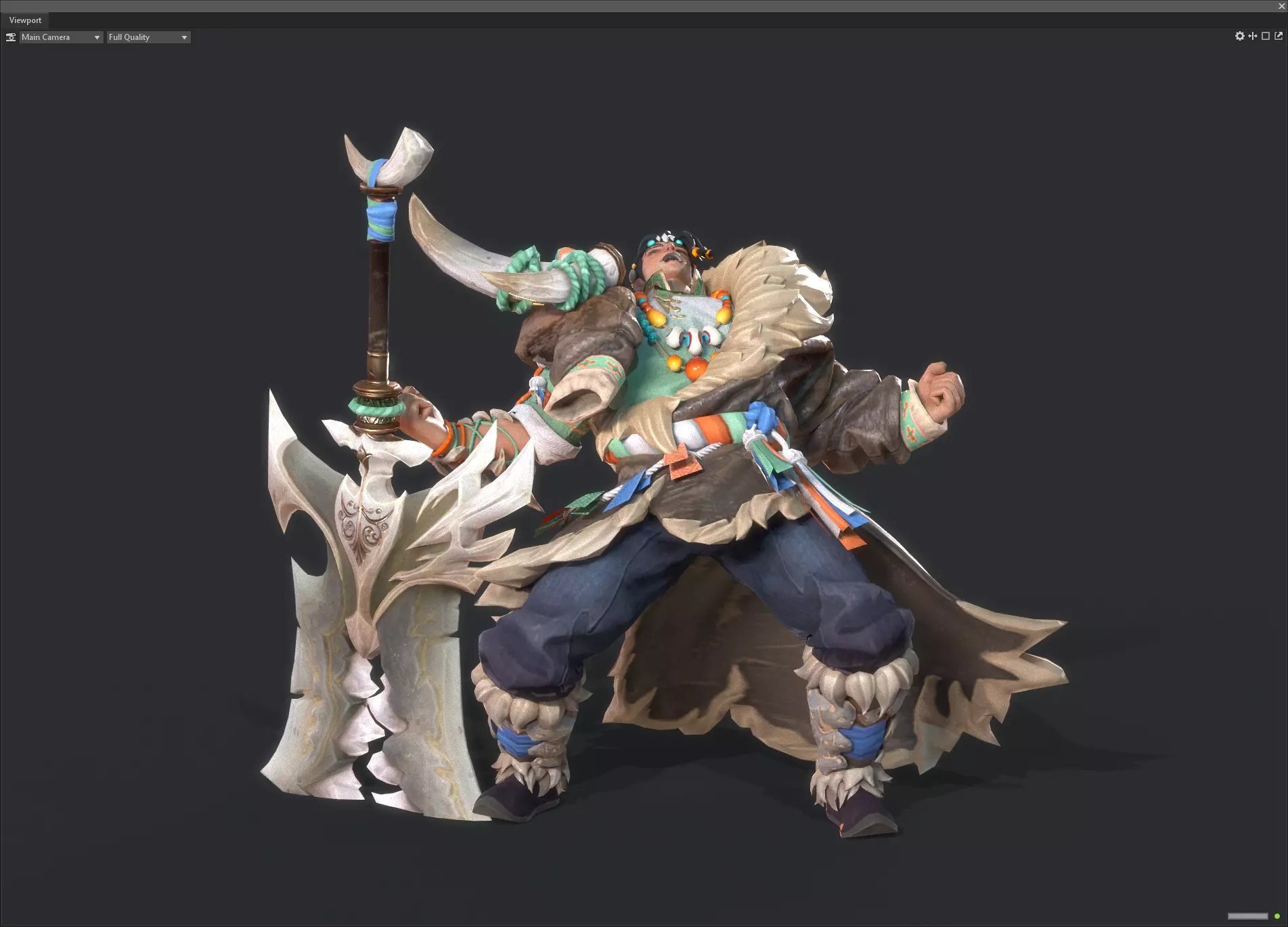 Winter savage warrior Low-poly 3D model_12