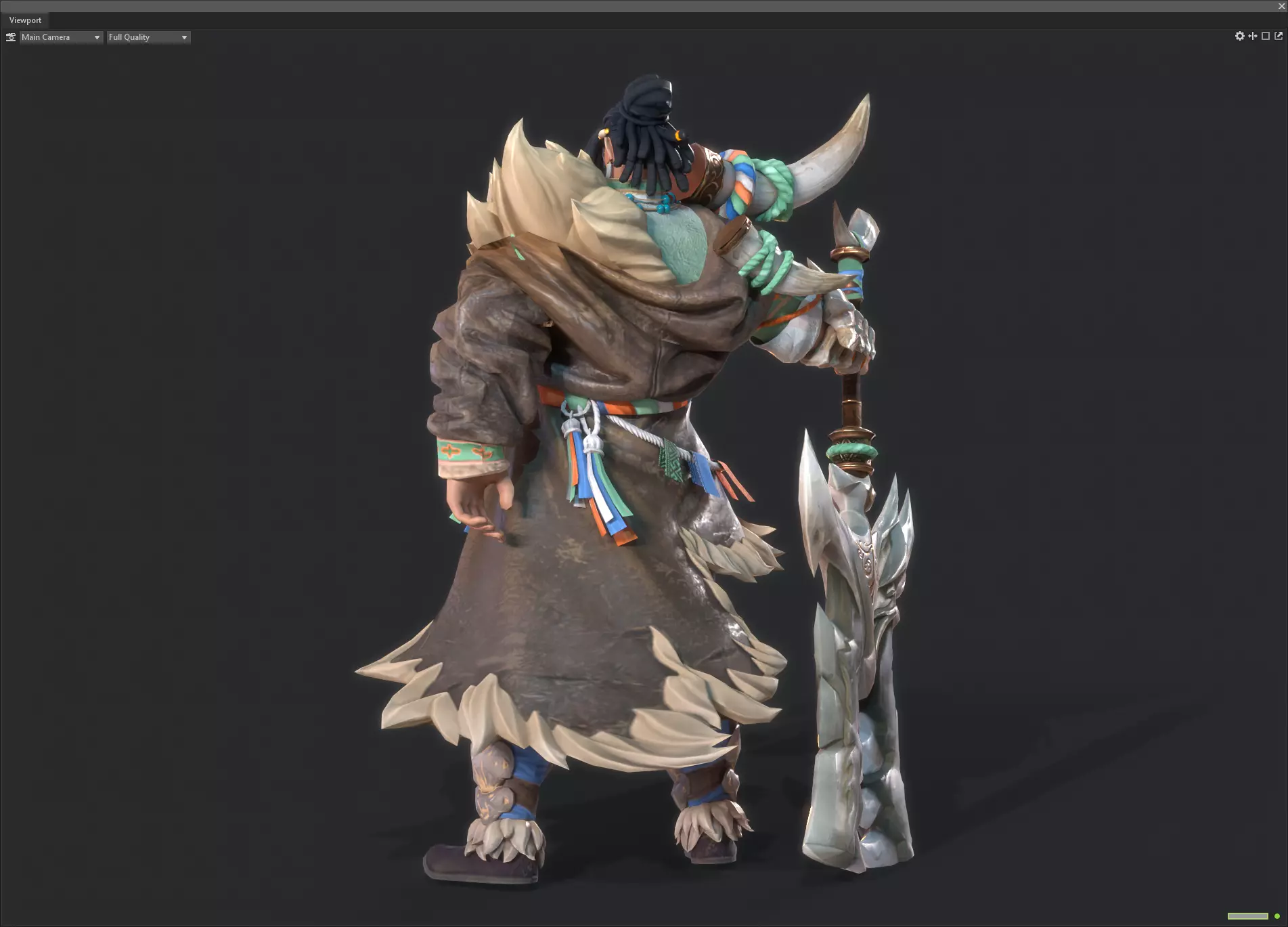 Winter savage warrior Low-poly 3D model_5