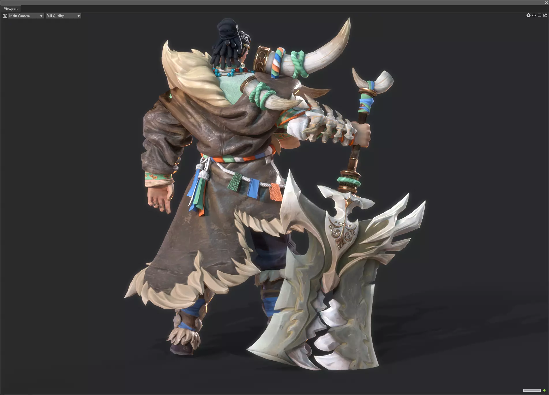Winter savage warrior Low-poly 3D model_6