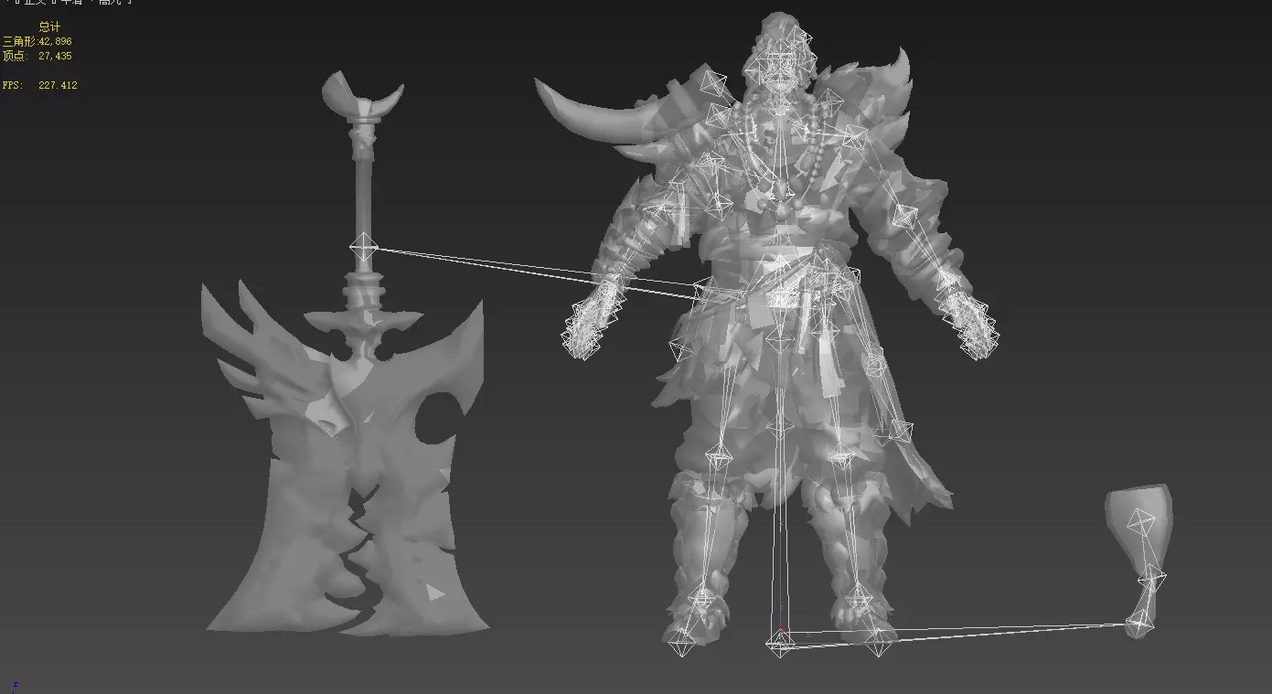 Winter savage warrior Low-poly 3D model_18