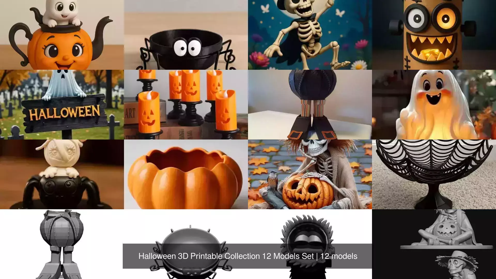 Halloween 3D Printable Collection 12 Models Set _1