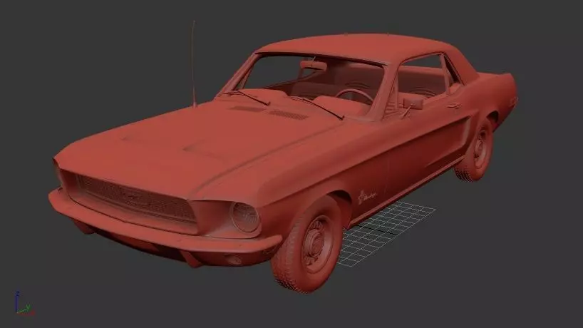 F Mustang Mk1 hardtop 1968 3D print model_1